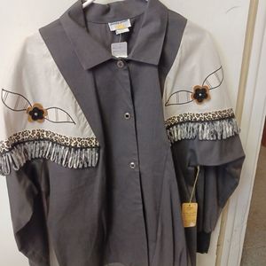 Western Vintage linen tassled jacket. NWT